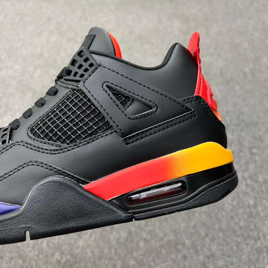 J Balvin x Air Jordan 4 Retro Black Rainbow Gradient Sneakers