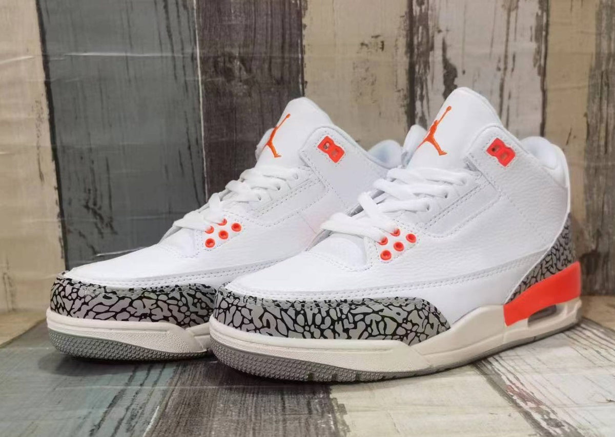 Air Jordan 3 Retro White Orange Men's Shoes