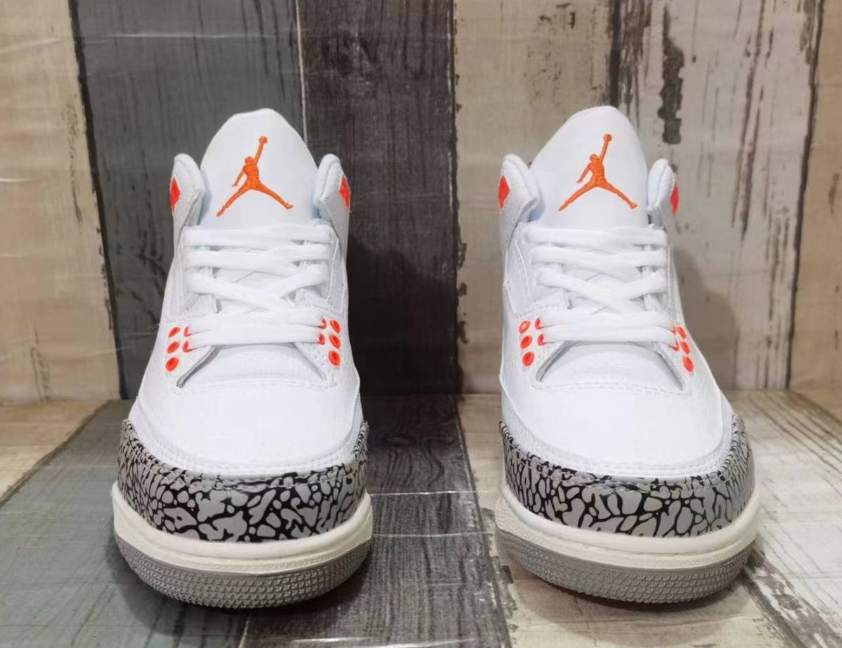 Air Jordan 3 Retro White Orange Men's Shoes