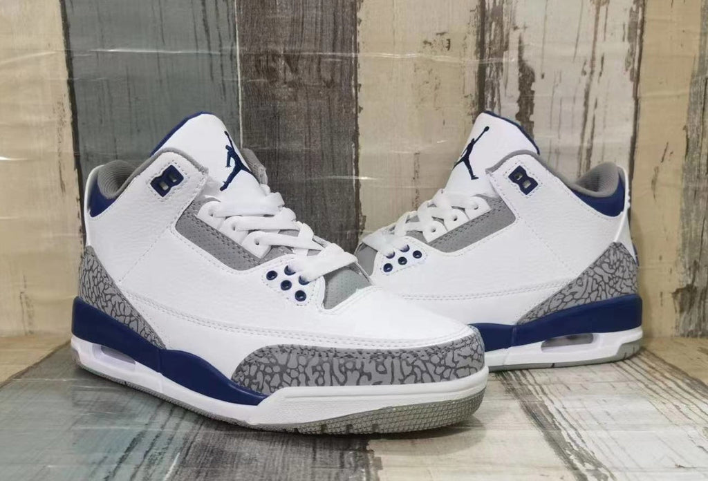 Air Jordan 3 Retro White Navy Men's Shoes