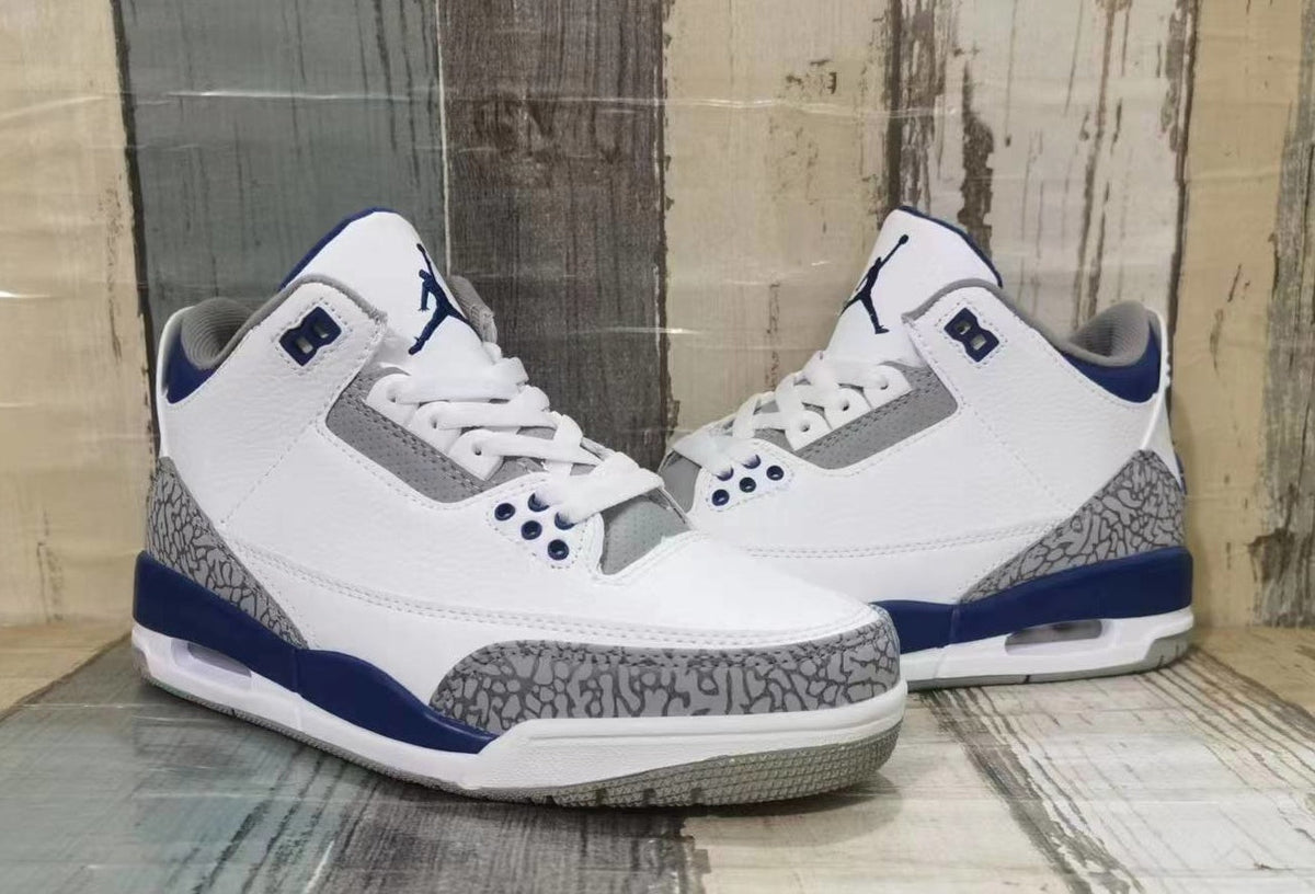 Air Jordan 3 Retro White Navy Men's Shoes